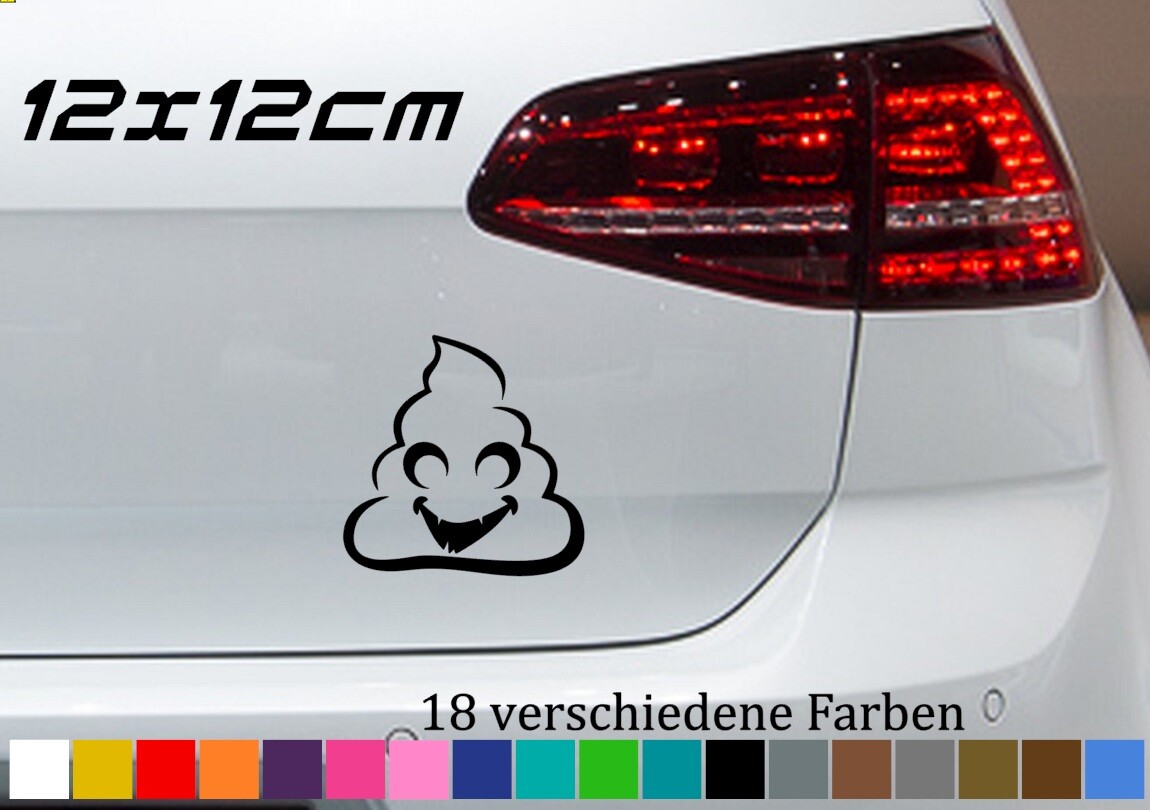 Mr. Poop Emoji Dracula Aufkleber 12x12cm Vampier grusel Sticker Kleber 18 Farben