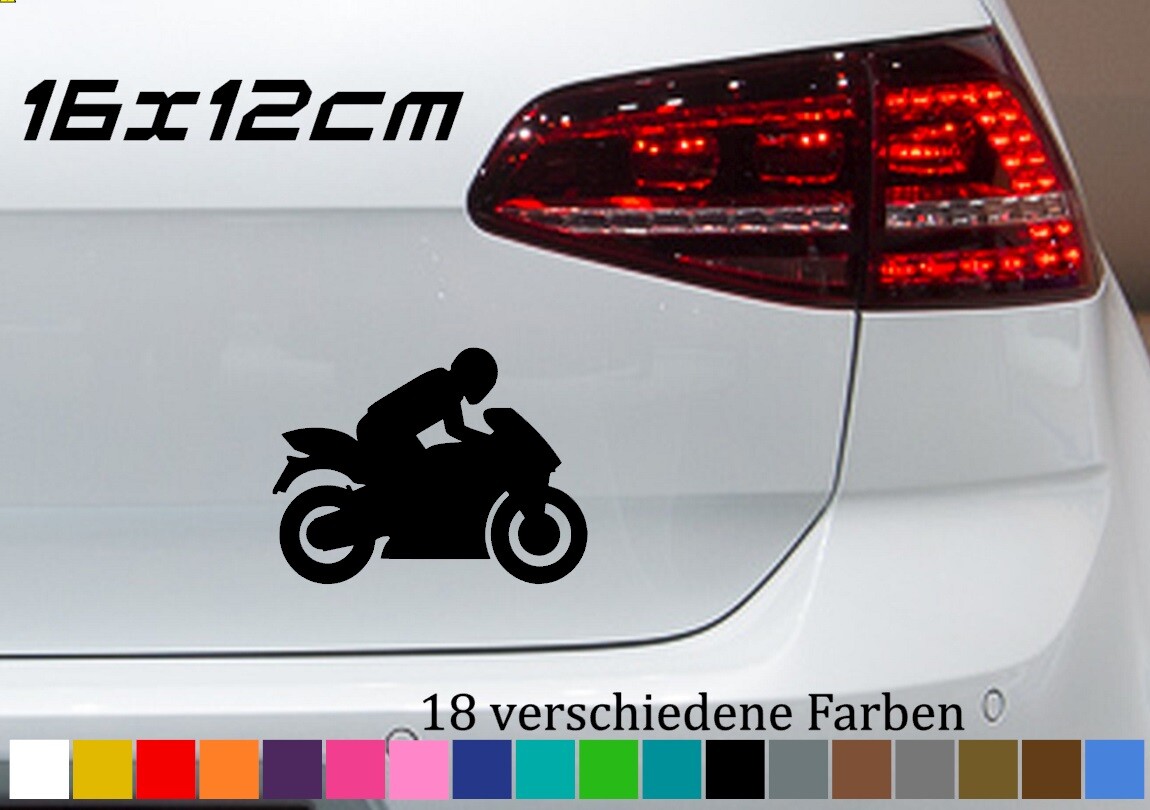 Motorrad Aufkleber Silhouette 16x12cm Supermoto Bike Race Rennstrecke 18 Farben