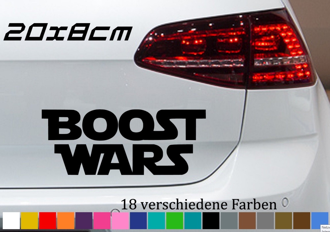 Boost Wars 20x8cm Fun Aufkleber Star Wars Rebellion Opel VW AUDI GTI JDM Trooper