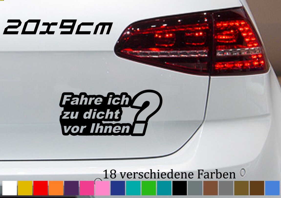 Auffahren Aufkleber Sticker drängeln Abstand Halten 20x9cm lustig Autospruch JDM