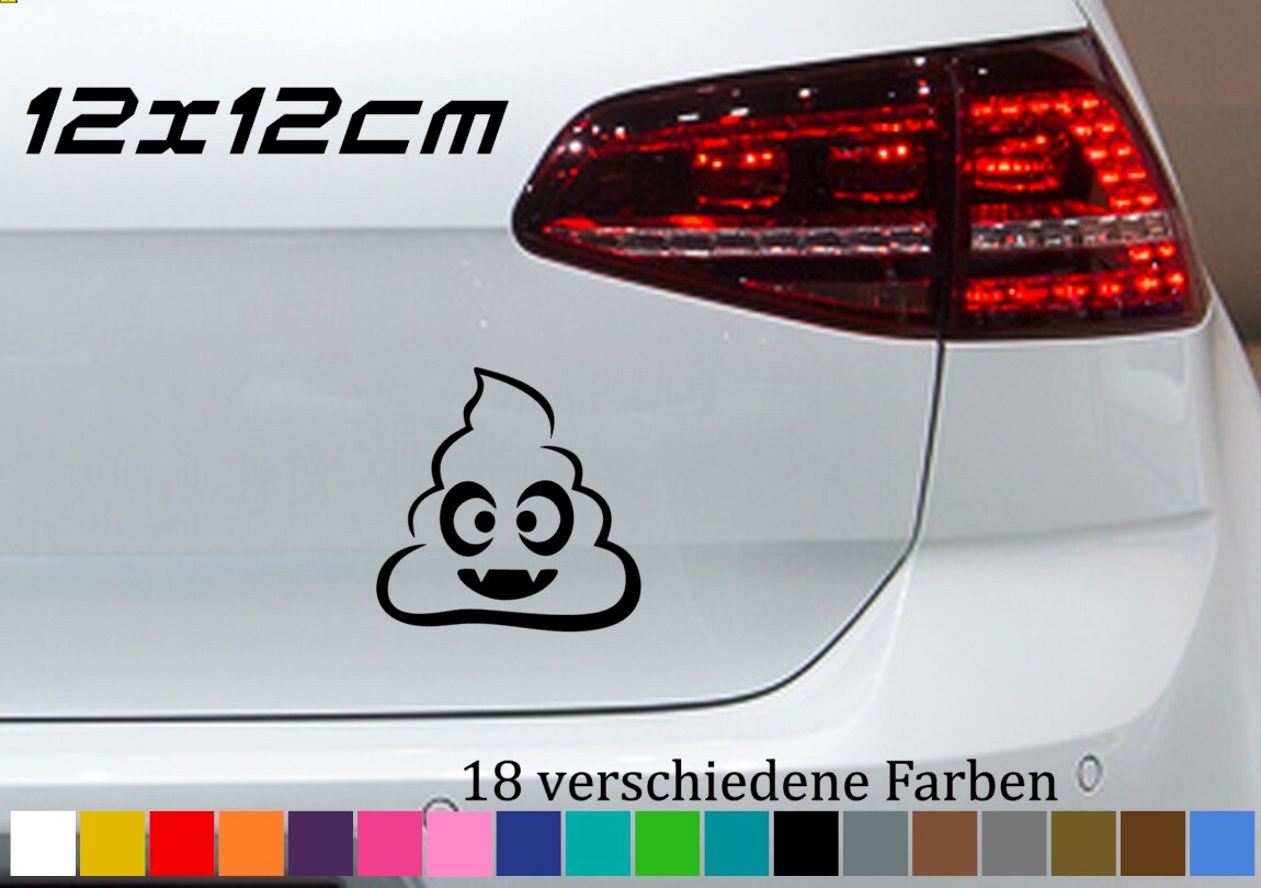 Emoji Dracula Aufkleber 12x12cm Mr. Poop Vampier Halloween Sticker Fun 18 Farben