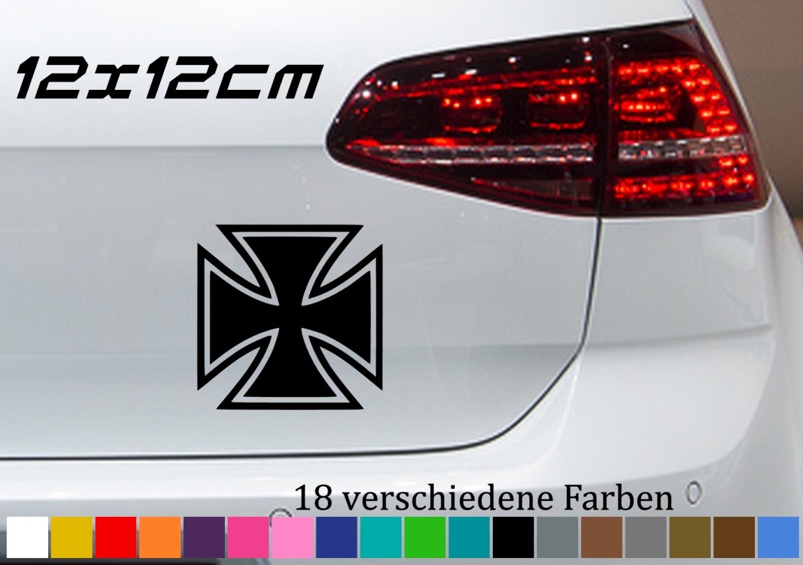 Eisernes Kreuz Aufkleber 12x12cm Orden Auszeichnung Golf GTI Auto Sticker JDM VW