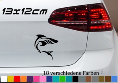 Tribal weißer Hai 13x12cm Aufkleber Shark Sticker Kleber Tattoo Nemo Meer Fisch