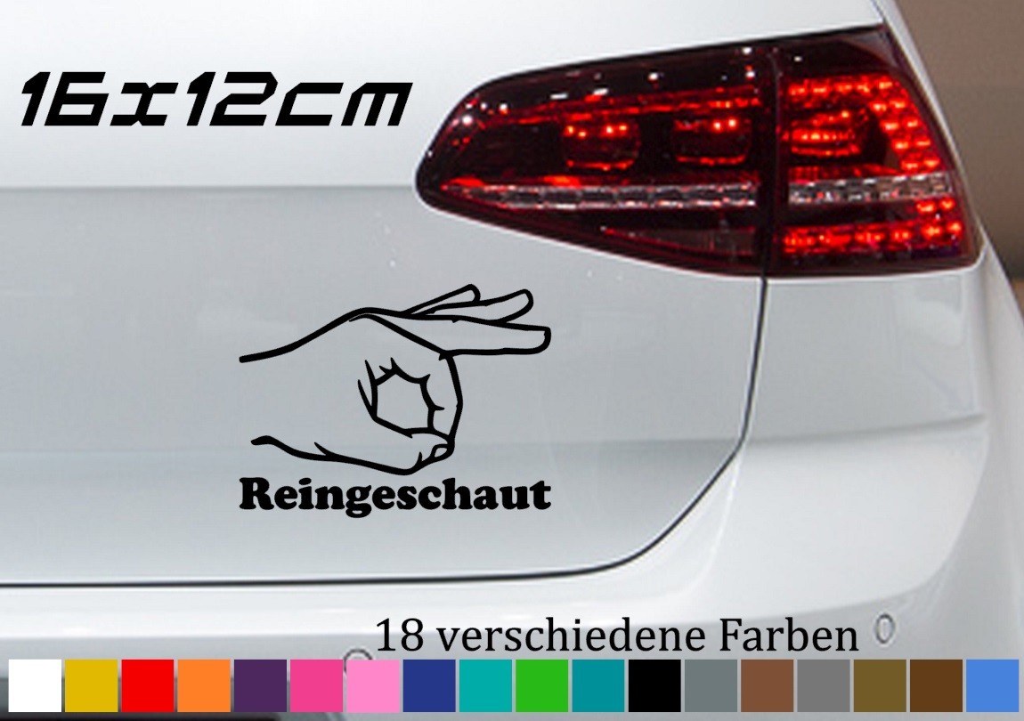 Reingeschaut 16x12cm Aufkleber Golf GTI Circle Game Spiel Loch Hand Fun Sticker