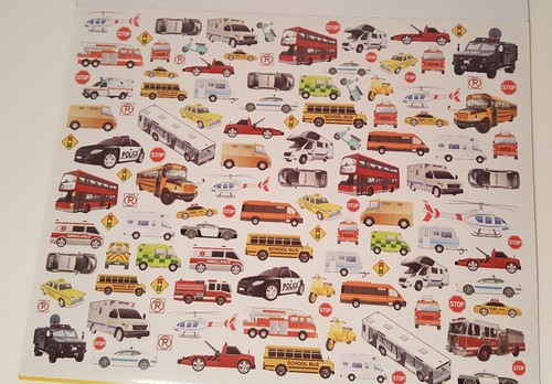 Jumbo Sticker Pad 8 Pages Over 1000 Stickers, Vehicles, Trains, Boats, Trucks