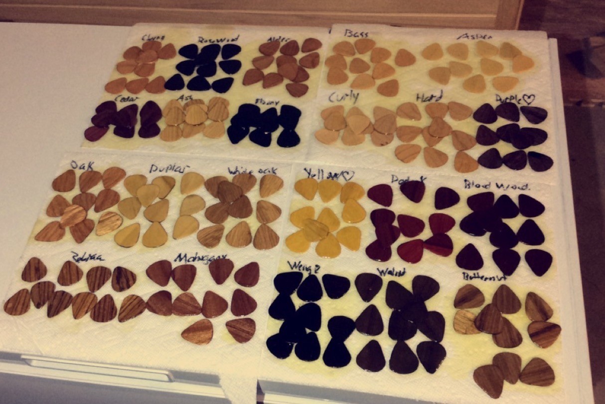 Zebra-Wood, Wooden Guitar Pic. Hand Made! Acoustic & Electric.