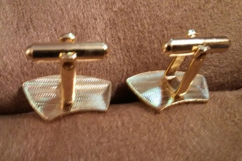 Cuff Links Vintage Gold Tone with Stars