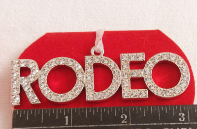 One NOS Austrian Crystal RODEO Bling Fashion Pendant Adornment 1'' x 3'' -4 availa