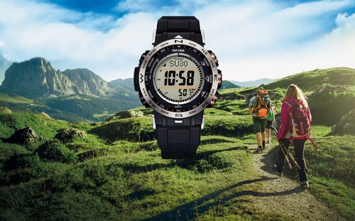 Pre-owned Casio Protrek Prw-30-1a Triple Sensor Black Digital Radio Tough Solar Mens Watch