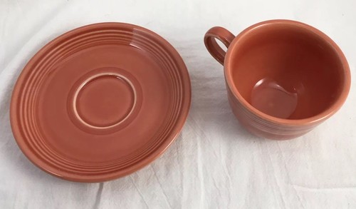 FiestaWare Homer Laughlin CUP and SAUCER Scarlet JJD