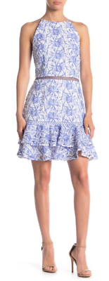 Keepsake the Label Wild Things Lace Mini Dress Cornflower Blue