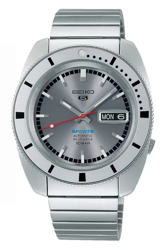 Pre-owned Seiko 5 Sports Heritage Re-creation Limited Edition Stainless Steel Watch Srpl03