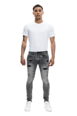 

Мужские рваные джинсы скинни Smoke Rise Lightning Black