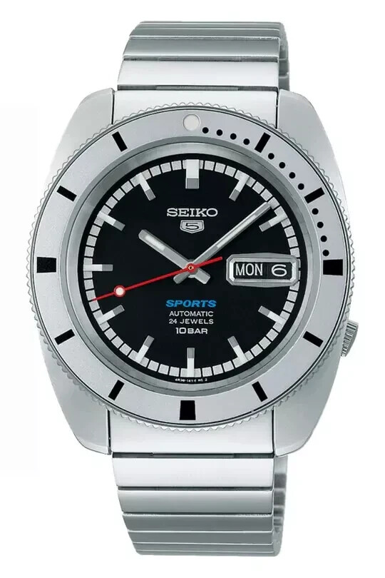 Pre-owned Seiko 5 Sports Heritage Re-creation Limited Edition Black Dial Watch Srpl05