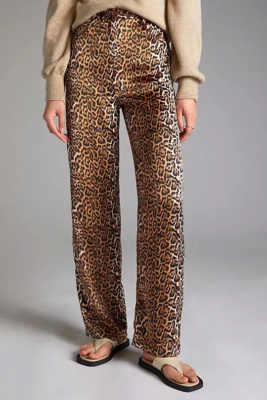 Leopard high cheap rise pants