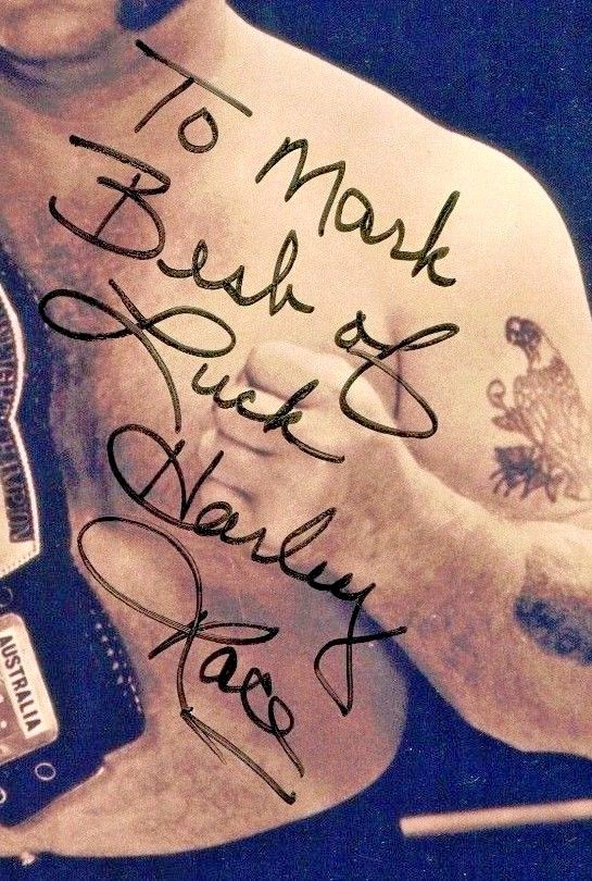 HARLEY RACE Signed In Person AUTOGRAPHED 8
