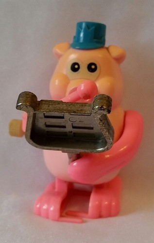 VINTAGE TOMY Not So Grand Glockenspiel Playing PIG Wind Up Walking Toy