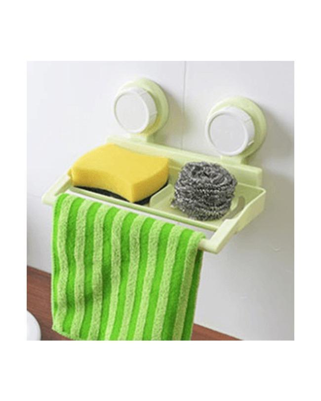 Mensola In Plastica Porta Sapone Asciugamano Strofinaccio Cucina Bagno sus