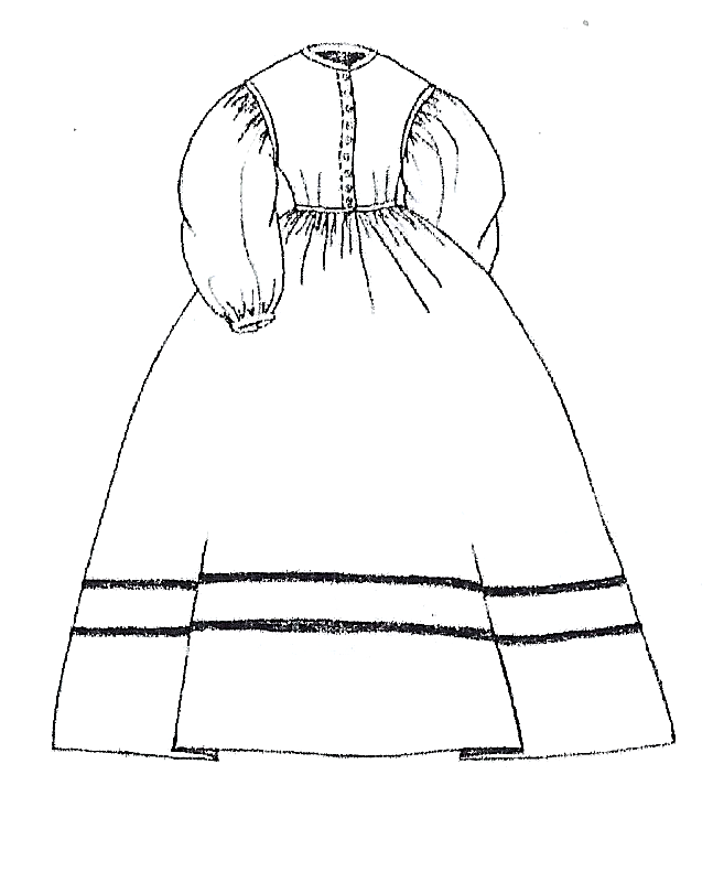 17-26"ANTIQUE FRENCH FASHION CHINA HEAD LADY DOLL DRESS/BODICE VARIATION PATTERN