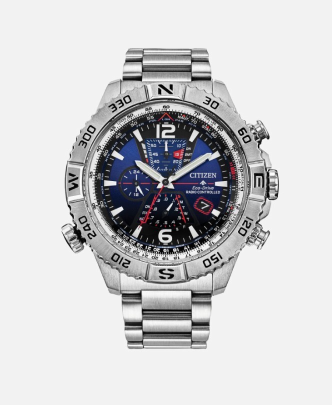 Pre-owned Citizen Promaster Navihawk At Blue Dial Men's Watch - At8220-55l