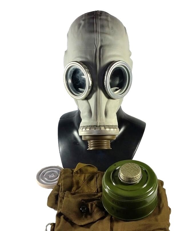 Russian Civilian GP-5 Gas Mask, Bag and Filter, Full-Coverage, Small Size