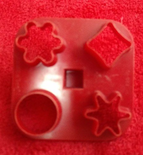 10  Vintage Red Tupperware Holiday Cookie Cutters Birthday Easter Bunny Flag Pig