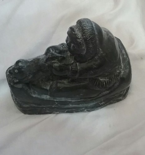 CANADIAN AL WOLF'S ESKIMO WITH DOG IN SLED  --- MADE IN CANADA