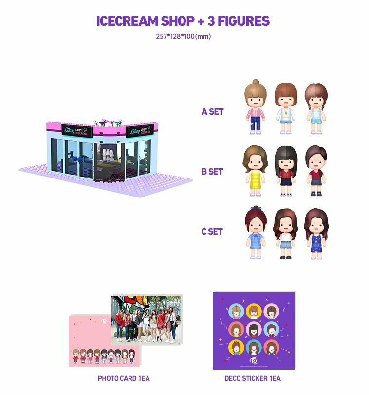 TWICE TV6 TV 6 BRICK FIGURE ICE CREAM SHOP + 3 FIGURES