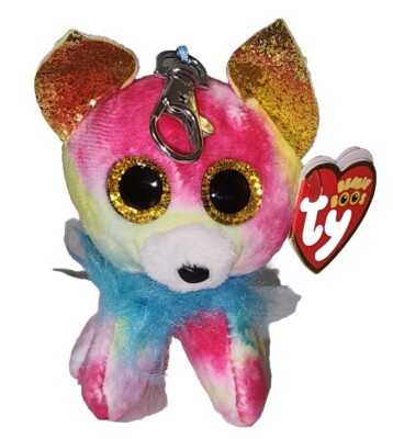 Ty Beanie Boos - YIPS the 3'' Chihuahua Dog w/ NO HORN (Metal Key Clip) NEW MWMTs