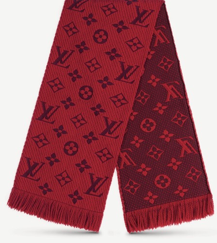 LOUIS VUITTON LOGO SCARF RED Made of silk 28 - Depop