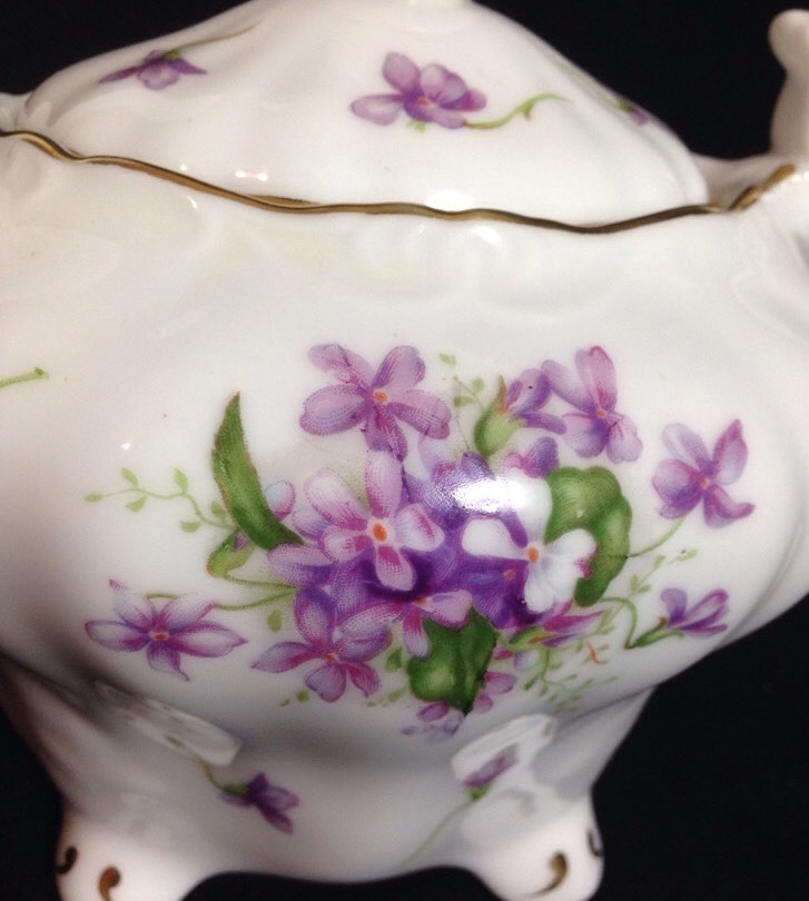 Teapot With Lid Rossetti Spring Violets Fine China Occupied Japan Hand Painted