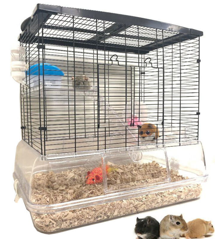 Large 3-levels Acrylic Hamster Habitat Guinea Pig Home Rodent Rat Mice Gerbils