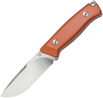 Fox Windage Fixed Knife 4.25'' Becut Steel Full Tang Blade Orange G10 Handle