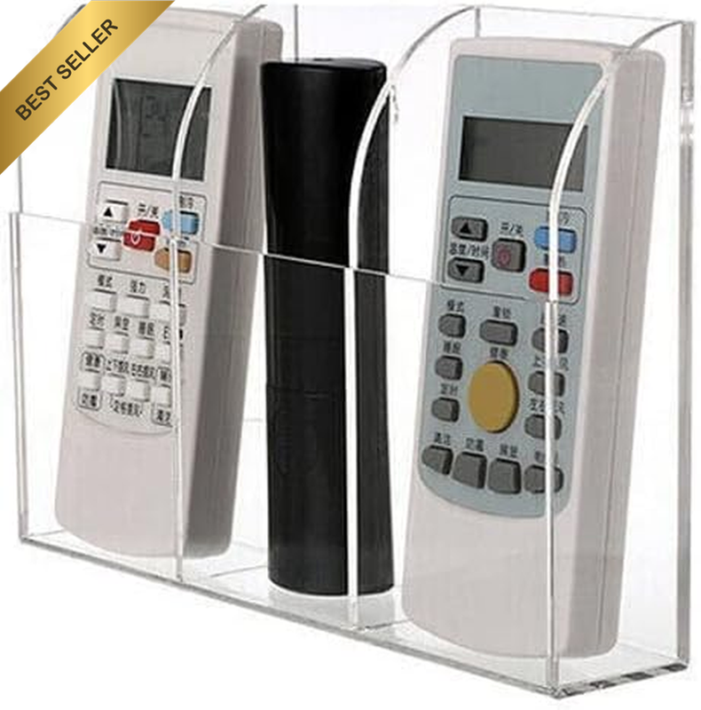 TV Remote Control Holder Wall Mount Clear Acrylic Organizer Stand Box Storage -