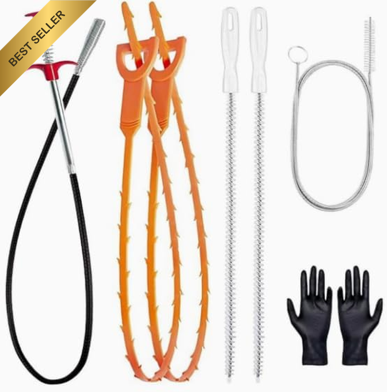 35 Inch Drain Snake, Flexible Hair Clog Remover Tool Kit