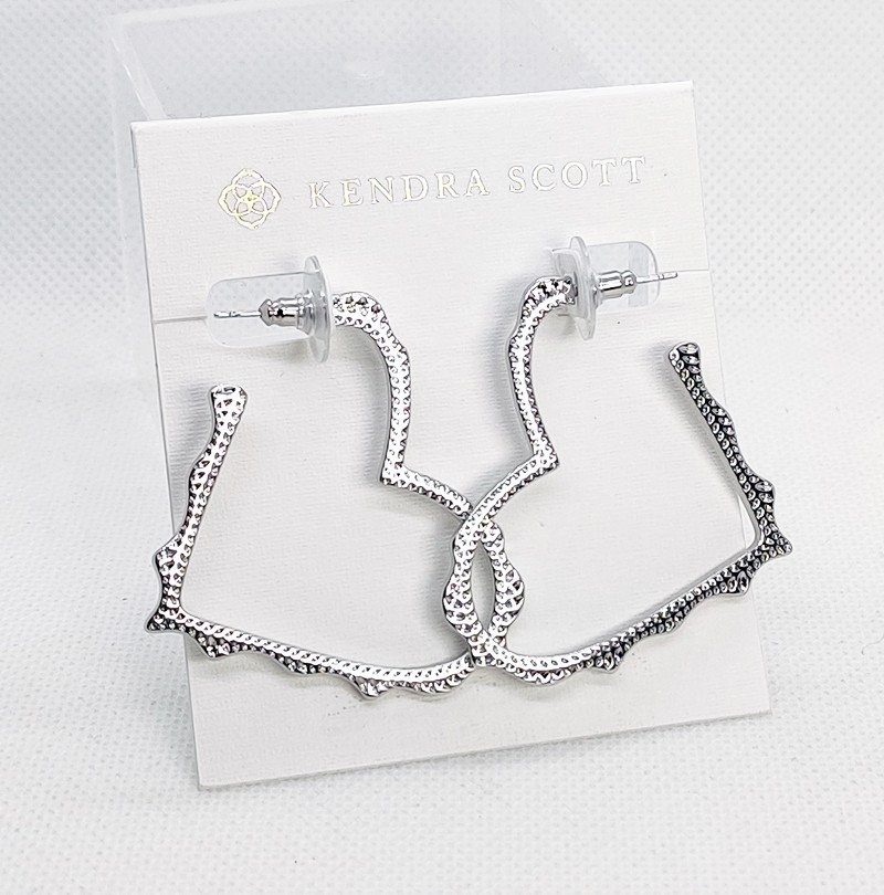 New Kendra Scott Sophee Heart Hoop Earrings in Silver Plated