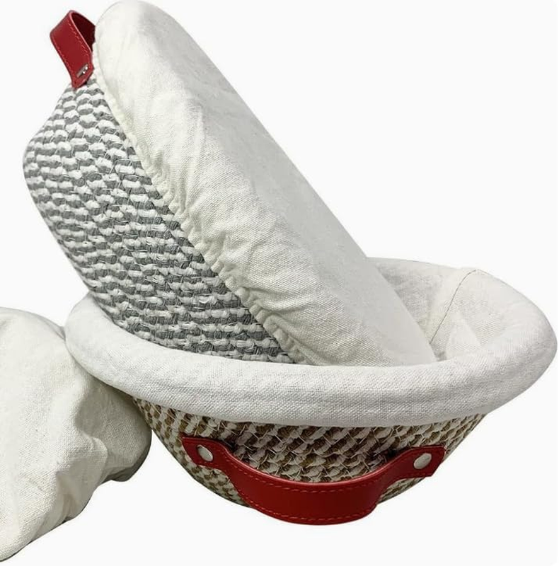 Banneton Bread Proofing Basket with Liner & Cover, Oval Sourdough Basket, Breath