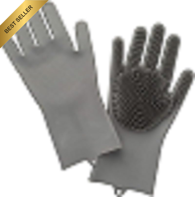 Silicone Cleaning Gloves Kitchen Dishwashing Gloves, Thick and Durable, Women'S