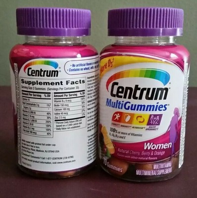 Centrum Women Multi-Gummies 70 Count Natural Cherry Berry Orange Flavor 