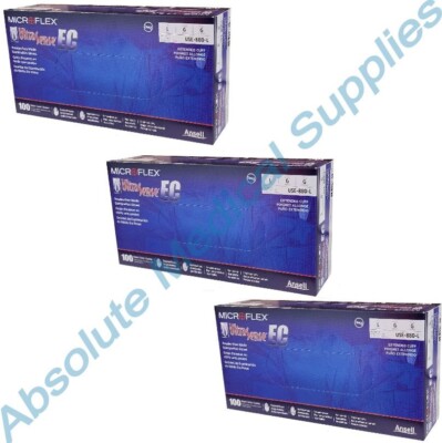 *300-Gloves* Microflex Ultra Sense EC PF Nitrile Blue Large USE-880-L