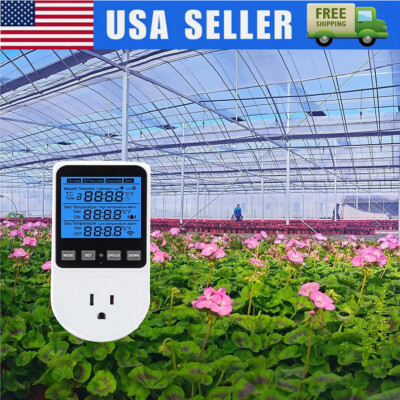 Digital Thermostat Outlet Temperature Plug Controller Heating Cooling with Probe