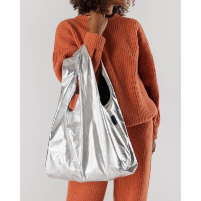 Standard Baggu Reusable Bag Metallic Silver | eBay