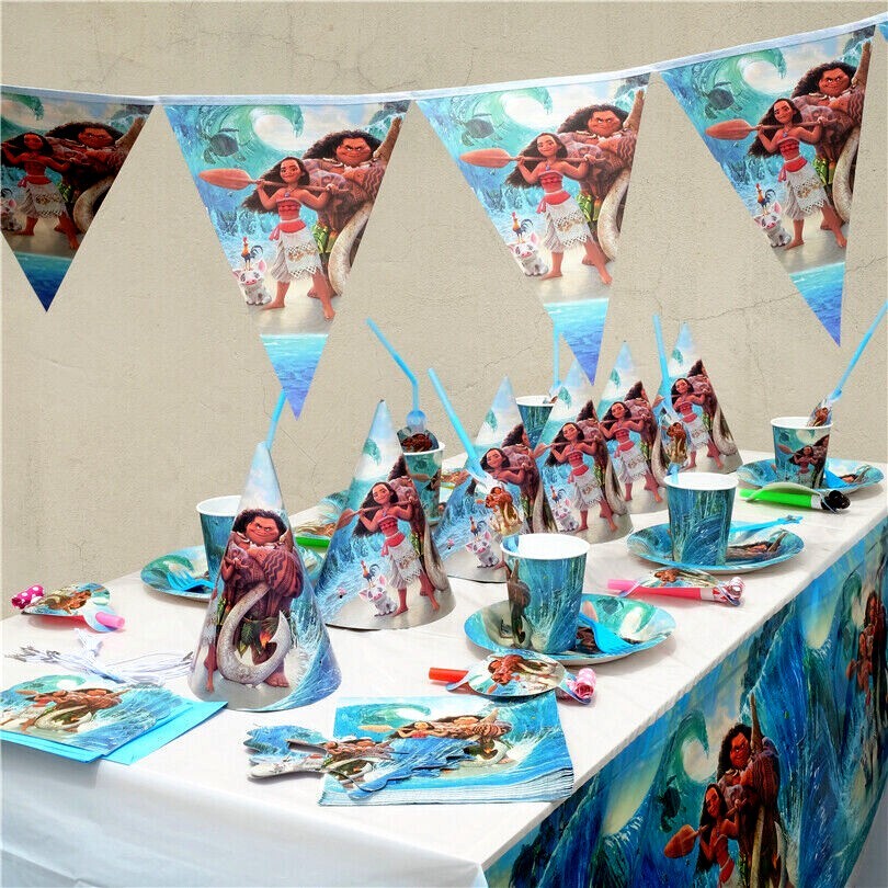 Moana Birthday Party Decorations Maui Supplies Balloons Plates Banner Tableware