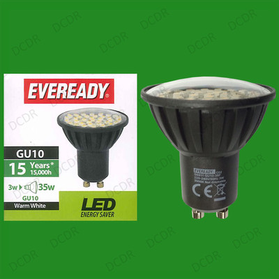 3W (=35W) Eveready LED Energy Saving Instant Start GU10 Spot Light Bulb Lamp