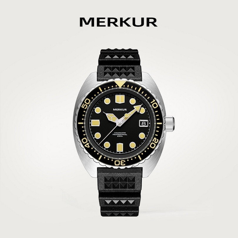 Pre-owned Merkur Men Diver Watch 42mm Military Automatic Mechanical Wristwatch 20amt Sport