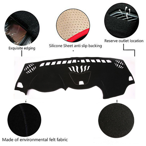 DASH COVER MAT DASHBOARD PAD FOR Jeep Cherokee 2014-2022 Black Accessories