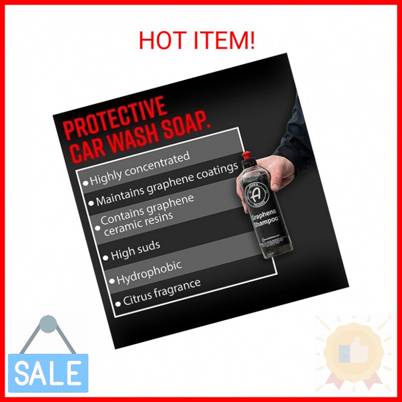 Adam's Graphene Shampoo 16oz - Ceramic Coating Infused Car Wash Soap - Powerful