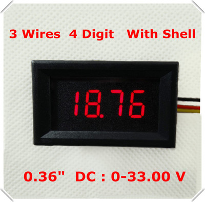 LED 4-Bit DC 0-33v Digital Voltmeter Voltage Panel Meter 5v 12V 24v Car Battery