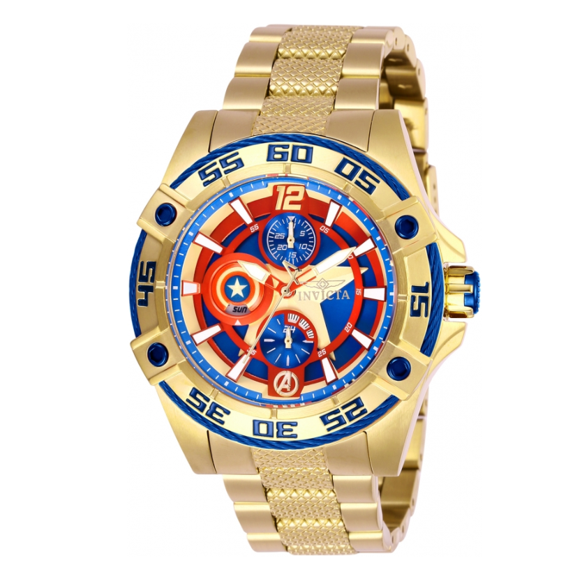 Invicta Marvel Women's 44mm Captain America Limited Edition Day/Date Watch 27019