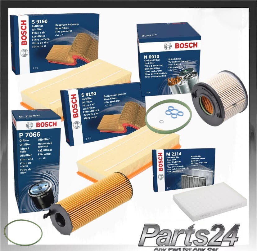 Bosch Service Kit Audi Q7 3.0 4.2 TDI- Oil 2x Air Fuel Cabin Filter 2008 Onwards